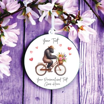Personalised Mother's Day Gorilla Riding Floral Bike, 2 of 2