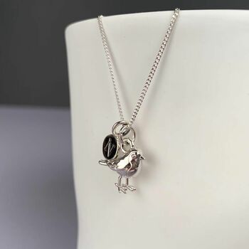 Personalised Sterling Silver Robin Necklace, 6 of 7