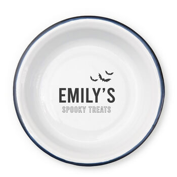 Spooky Personalised Halloween Enamel Bowl For Kids, 5 of 5