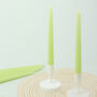 G Decor Pack Of 10 Or 20 Matte Green Dinner Candles, thumbnail 1 of 4