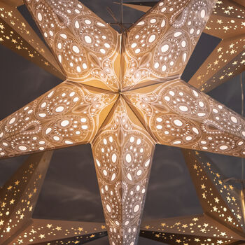 Paper Star Lanterns | Cream Bundle Of Five Stars, 4 of 7