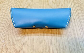 Personalised Sky Blue Leather Sunglasses Case, 10 of 12