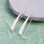 Rose Gold Plated Sterling Silver Curved Drop Earrings, thumbnail 5 of 8