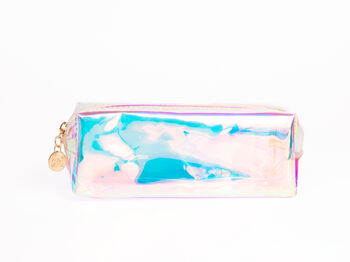 Clear Holographic Gold Zipper Pencil Case, 5 of 5