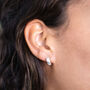 Sterling Silver Thick Huggie Hoop Earrings, thumbnail 2 of 7