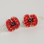 Sparkly Poppy Stud Earrings, thumbnail 2 of 4