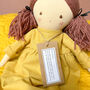 Handmade Rag Doll – Butterscotch Linen Dress, thumbnail 4 of 4