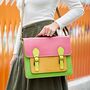Multicoloured Recycled Leather Satchel, thumbnail 6 of 8