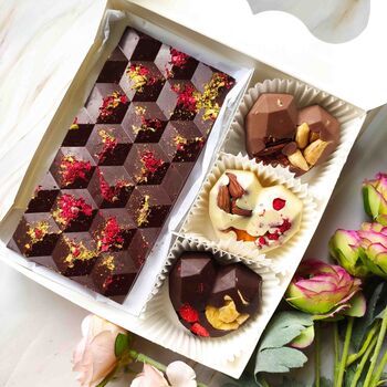 Vegan Personalised Chocolate Hibiscus Flower Gift Box, 4 of 9