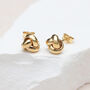 9ct Yellow Gold Triple Knot Stud Earrings, thumbnail 1 of 3