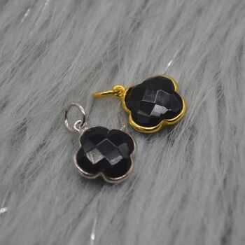 Black Onyx Pendant, Sterling Silver Or Gold Plated, 2 of 9