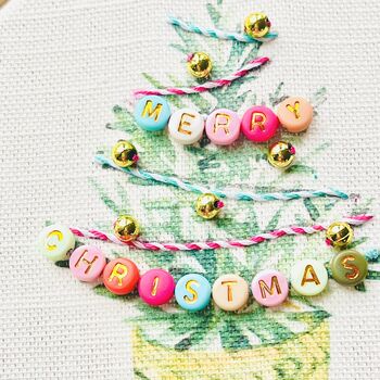 Christmas Tree Mini Embroidery Hoop Kit, 5 of 8