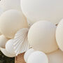 Nude And White Balloon Arch With Paper Fans, thumbnail 3 of 3