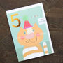 Gold Foiled Cat 5th Birthday Card, thumbnail 3 of 5
