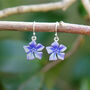 Periwinkle Blue Flower Drop Earrings, thumbnail 1 of 6
