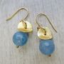 Brushed Copper Disc And Gemstone Earrings, thumbnail 4 of 9