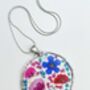 Statement Necklace With Multicolour Flowers In Silver, thumbnail 11 of 12