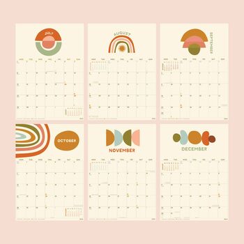 Mid Year A4 Calendar 2024 2025 | Boho Shapes, 3 of 6
