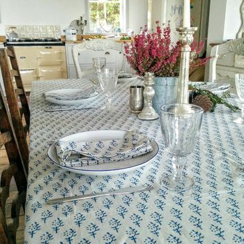 Hand Printed Tablecloth And Napkins, 4 of 8