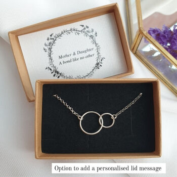 Sterling Silver Interlocking Circle Family Connection Necklace, 8 of 8
