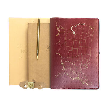 Stitch Your Way Across The USA Travel Notebook Maroon, 8 of 11