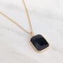 'The Rectangle' Black Tourmaline Gold Plated Necklace, thumbnail 1 of 7