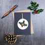 Christmas Card With Wooden Holly Tree Decoration, thumbnail 1 of 3