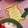 Personalised Festive Harlequin Christmas Dinner Menu Digital Download, thumbnail 1 of 7