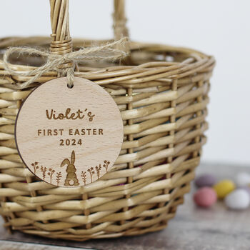 Baby's First Easter Wooden Gift Tag Decoration, 5 of 5