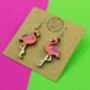 Flamingo Acrylic Earrings, thumbnail 1 of 2