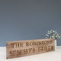 Contemporary Engraved Oak Family Location Sign, thumbnail 1 of 3