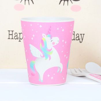 Unicorn Dinner Or Breakfast Set And Personalised Bag, 3 of 5