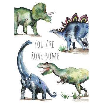 Dinosaurs Hand Painted Birthday Card, 2 of 3