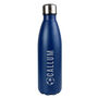 Personalised Name Football Navy Blue Metal Insulated Drinks Bottle, thumbnail 5 of 5