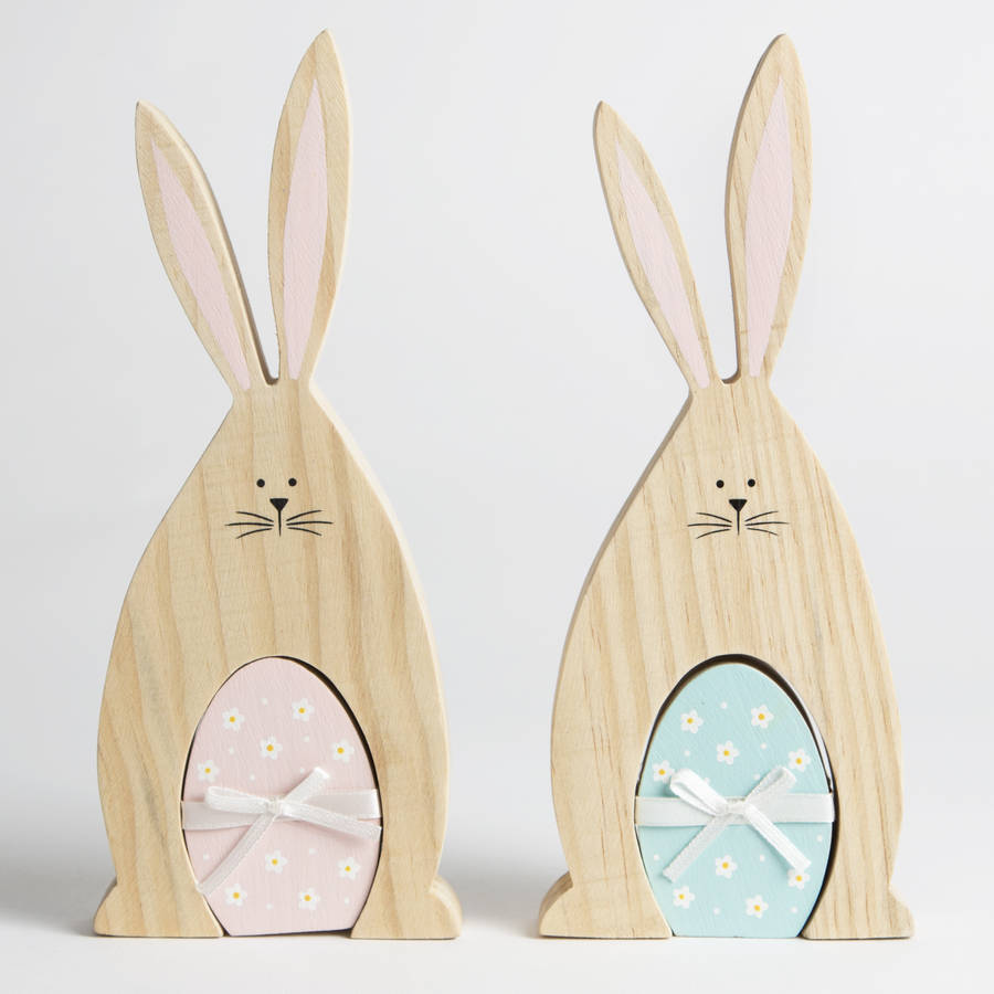 easter rabbit with pastel egg decoration by red lilly