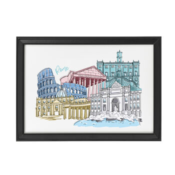 Personalised Rome Skyline Print, Landmarks Illustration, 4 of 6