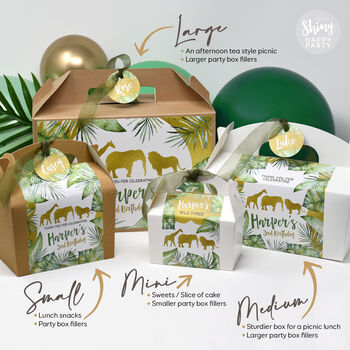 Personalised Jungle Gold Birthday Party Gift Box, 7 of 7