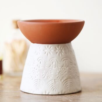 Stamped White And Terracotta Oil Burner, 2 of 6