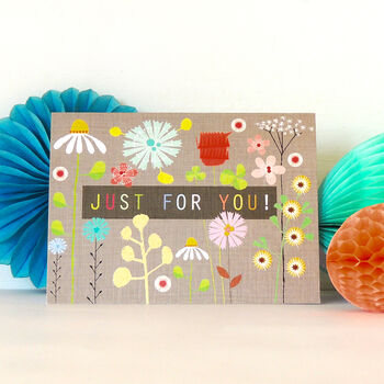 Mini Floral Just For You Card, 5 of 5