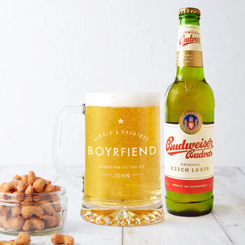 'Worlds Greatest Boyfriend' Personalised Beer Tankard, 2 of 4