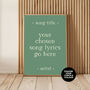 Custom Text Quote Song Art Print Personalised Poster, thumbnail 4 of 7