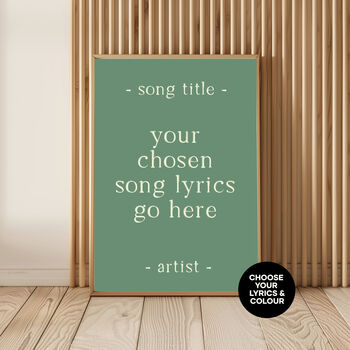 Custom Text Quote Song Art Print Personalised Poster, 4 of 7