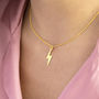 Gold Plated Lightning Bolt Necklace, thumbnail 3 of 8