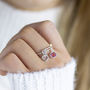Sterling Silver Adjustable Birthstone Charm Ring, thumbnail 1 of 11