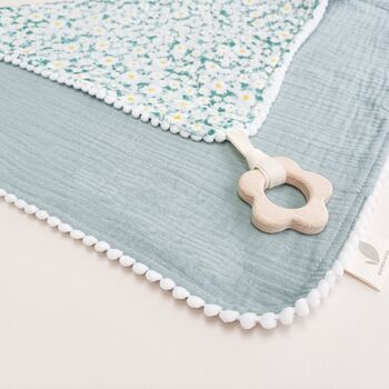 Organic Baby Comforter And Wooden Teether, 2 of 9