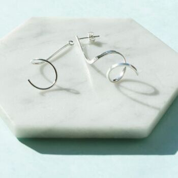 Two Tone Silver And Gold Plated Spiral Drop Ear Jackets, 5 of 8