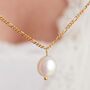 Solitaire Pearl And Gold Plated Chain Pendant Necklace, thumbnail 4 of 7