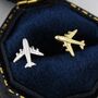 Sterling Silver Tiny Plane Stud Earrings, thumbnail 1 of 12