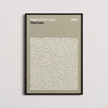 The Cure Friday I'm In Love Song Lyrics Print, 6 of 9