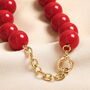 Red Beaded Heart Charm Necklace, thumbnail 4 of 6